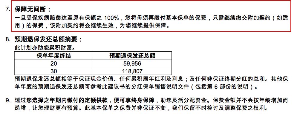 香港友邦AIA重疾险 “取消免付保费附加契约”的含义